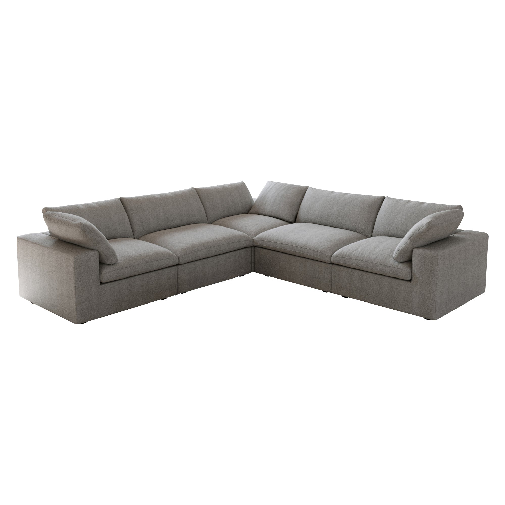 Classic Modular 5-Seater Corner Sectional in Gray
