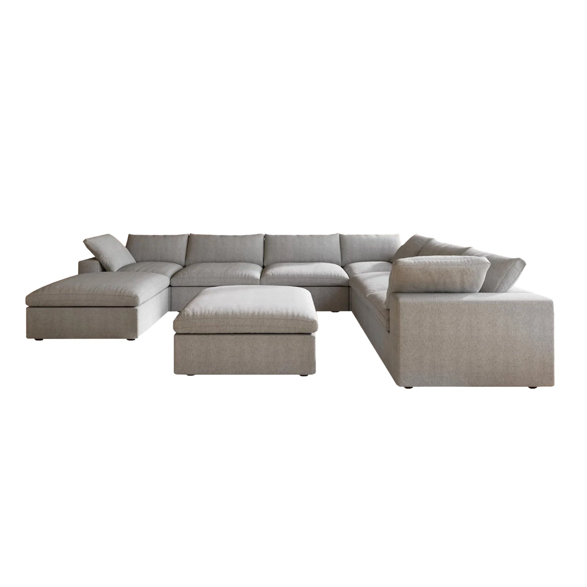 Classic Modular 7-Seater Corner Chaise in Gray