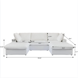 Classic Modular 3-Seater U-Sectional in White