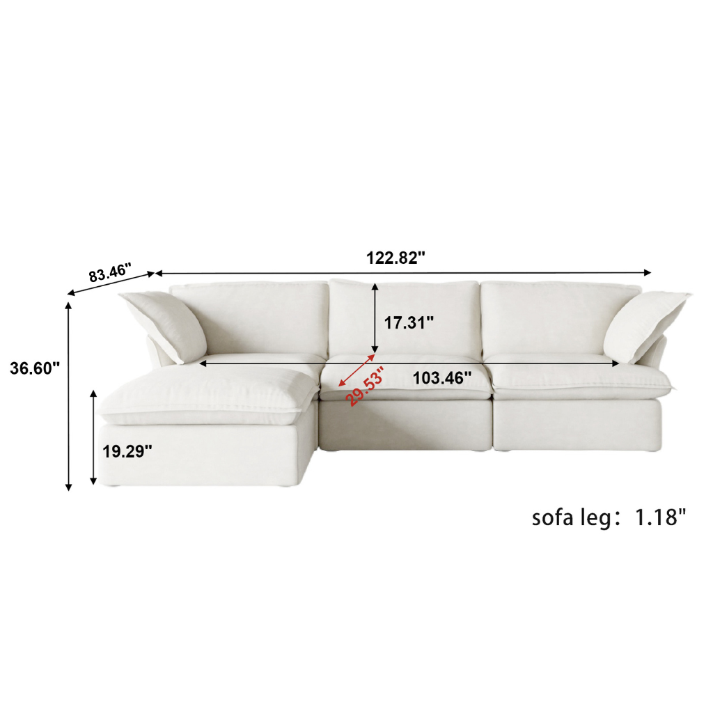 Modular Luxe 3-Seater Sectional in White