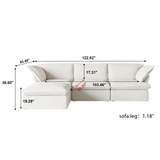 Modular Luxe 3-Seater Sectional in White