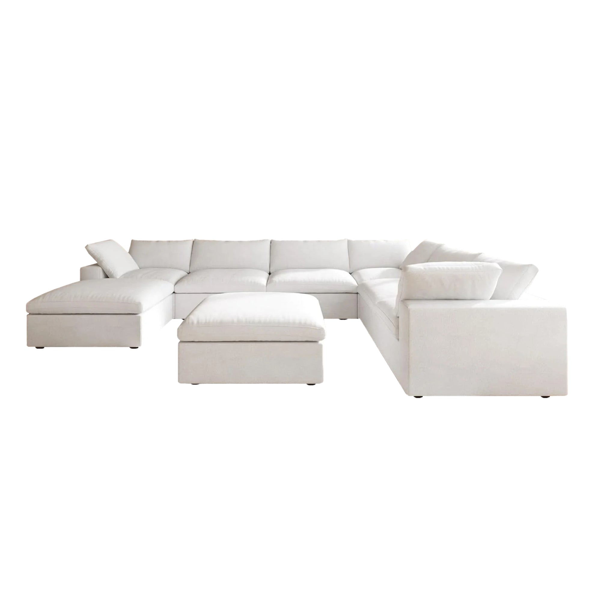 Classic Modular 7-Seater Corner Chaise in White