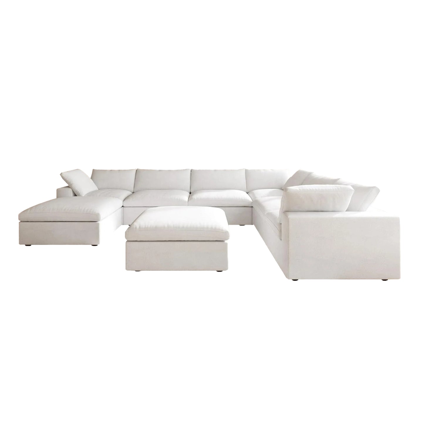Classic Modular 7-Seater Corner Chaise in White