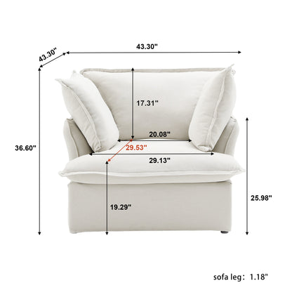 Modular Luxe Armchair in White