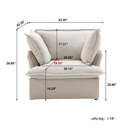 Modular Luxe Armchair in Beige