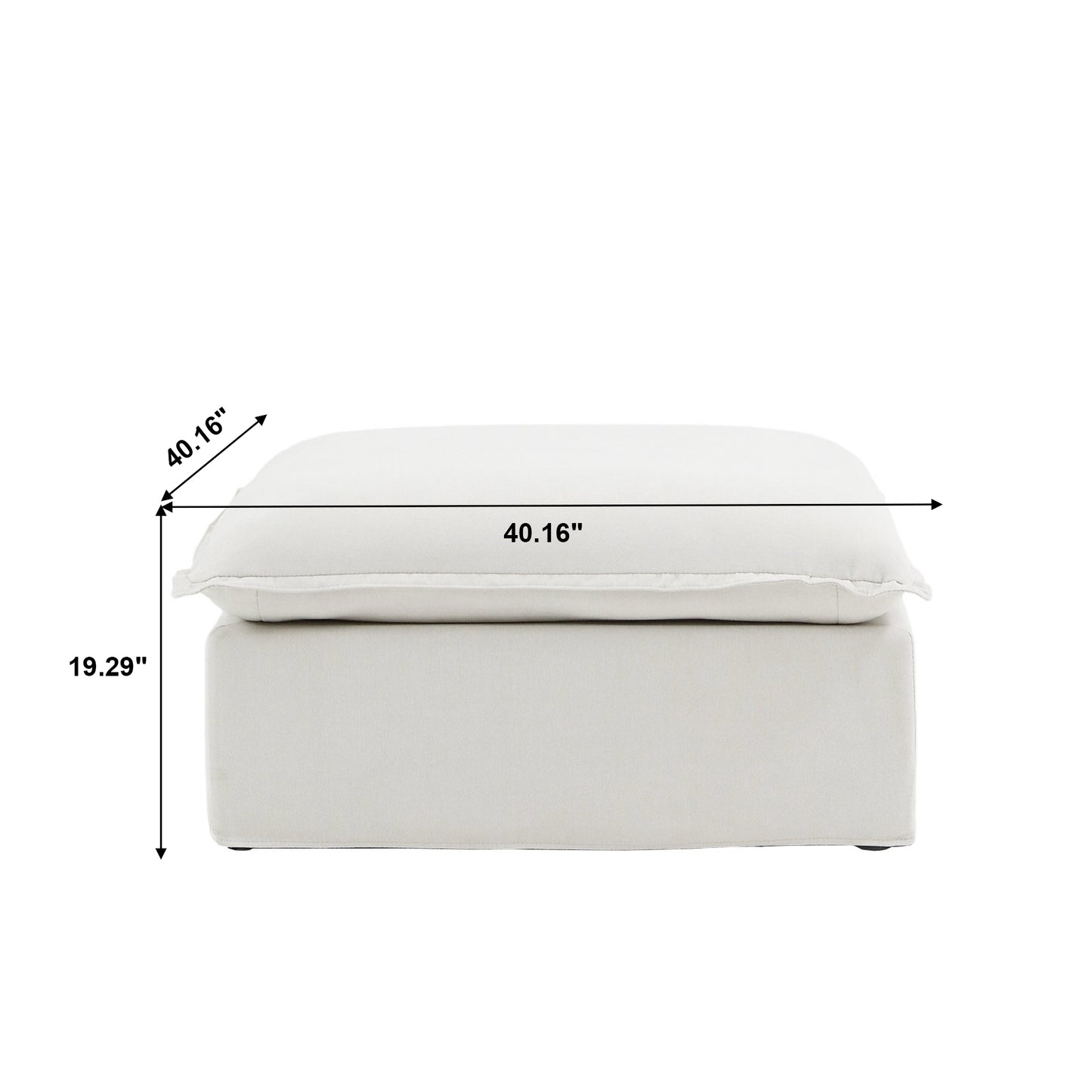 Modular Luxe Ottoman Piece in White