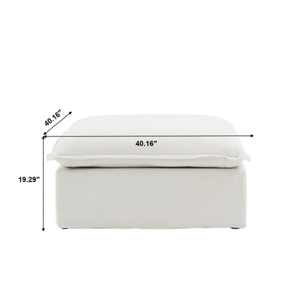 Modular Luxe Ottoman Piece in White