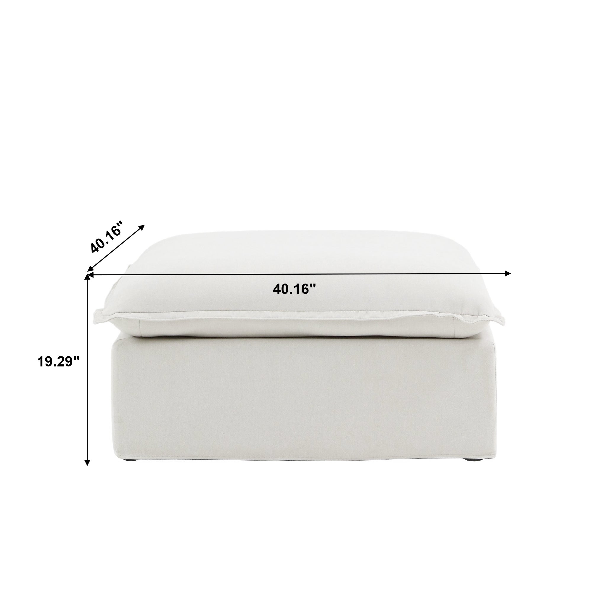 Modular Luxe 4-Seater U-Sectional in White — Nationwide