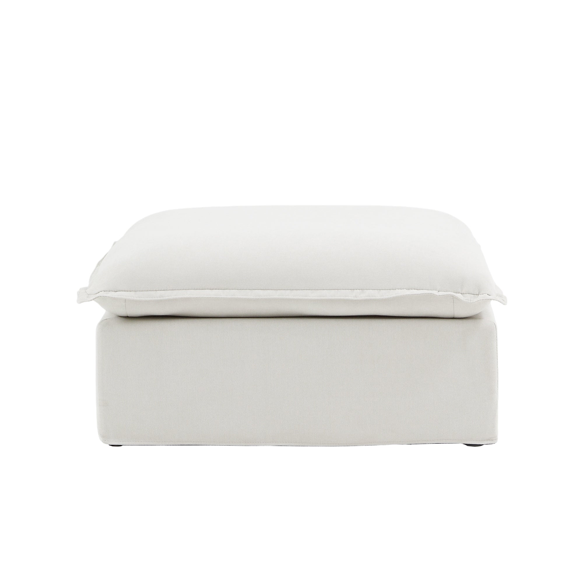 Slipcover Only - Modular Luxe Ottoman Piece in White