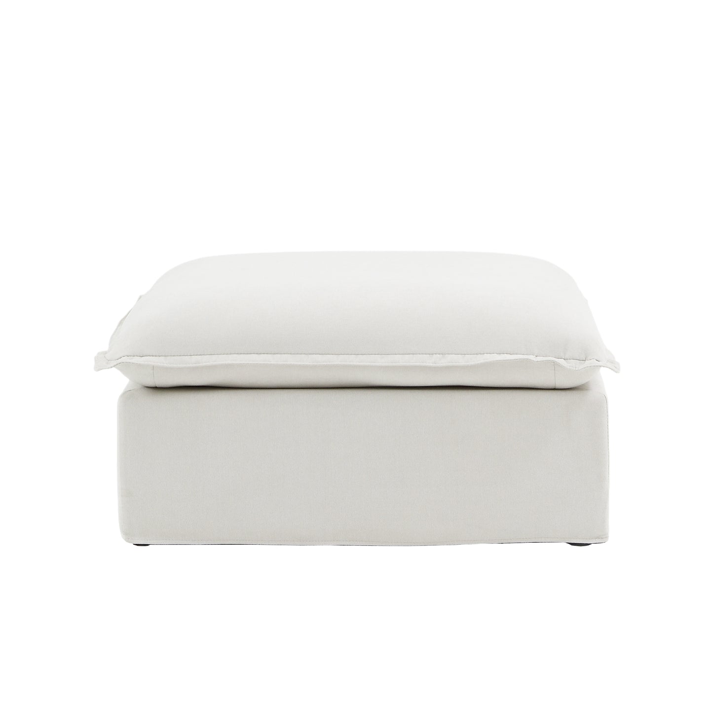 Slipcover Only - Modular Luxe Ottoman Piece in White