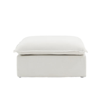 Modular Luxe Ottoman Piece in White
