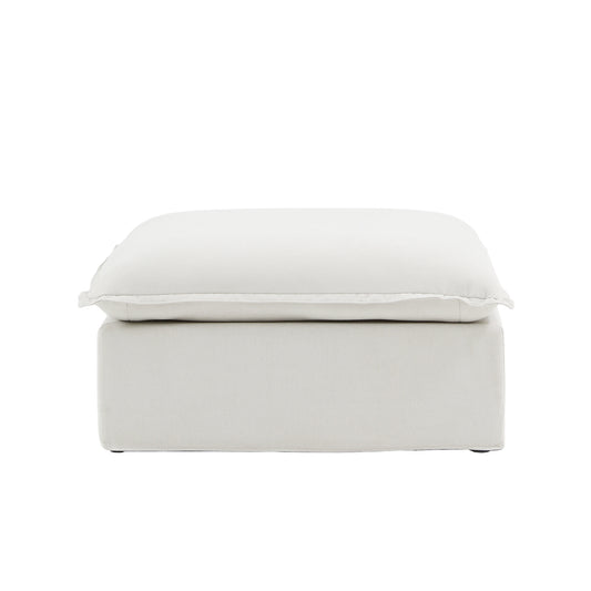 Modular Luxe Ottoman Piece in White
