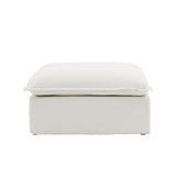Slipcover Only - Modular Luxe Ottoman Piece in White
