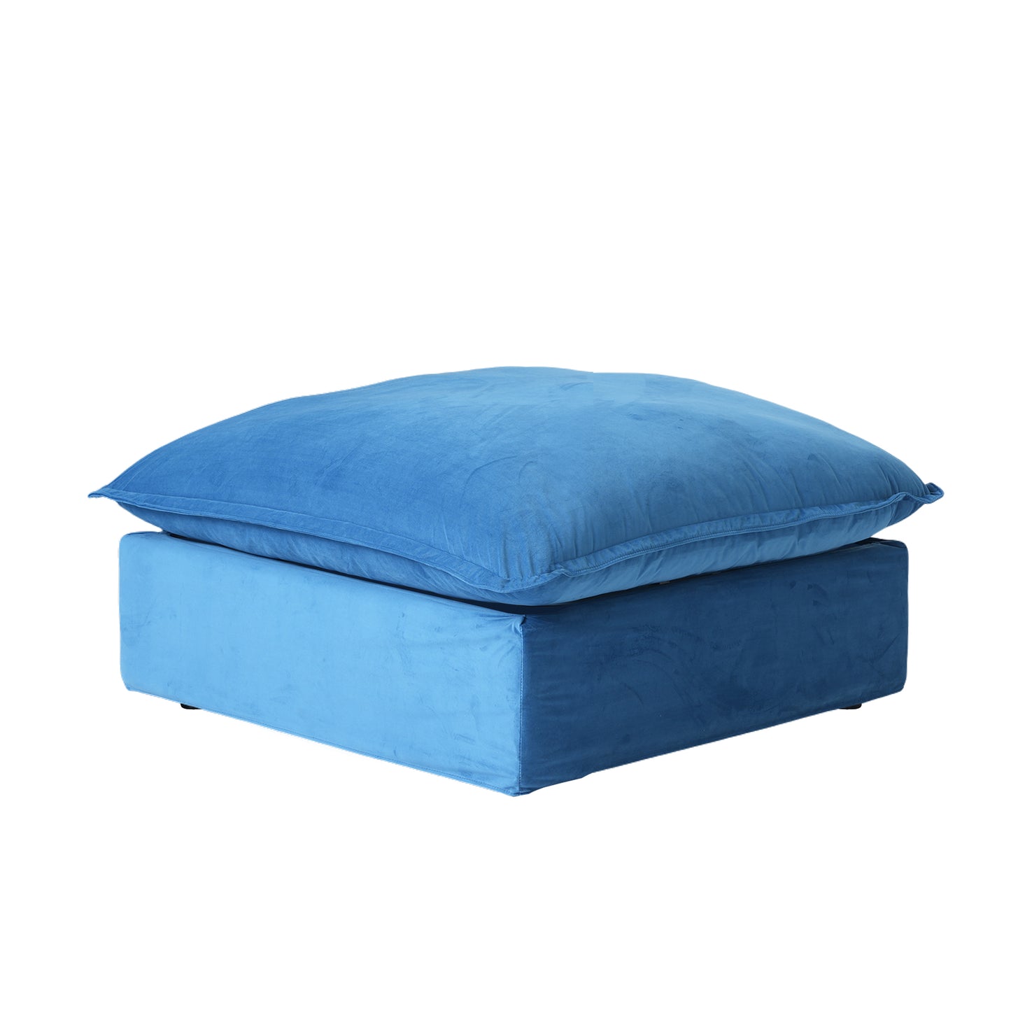 Modular Luxe Ottoman Piece in Blue