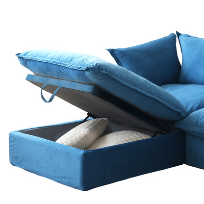 Modular Luxe Ottoman Piece in Blue