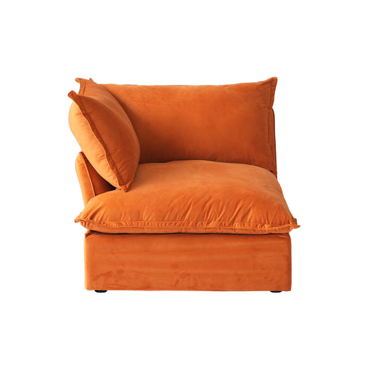 Modular Luxe Left Facing Armrest Piece in Orange