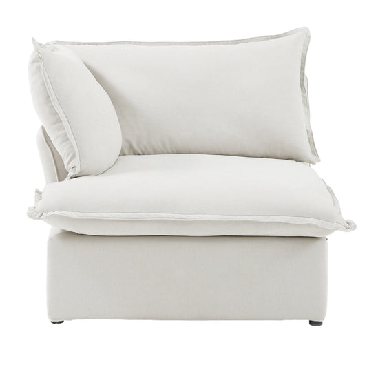 Modular Luxe Left Facing Armrest Piece in White