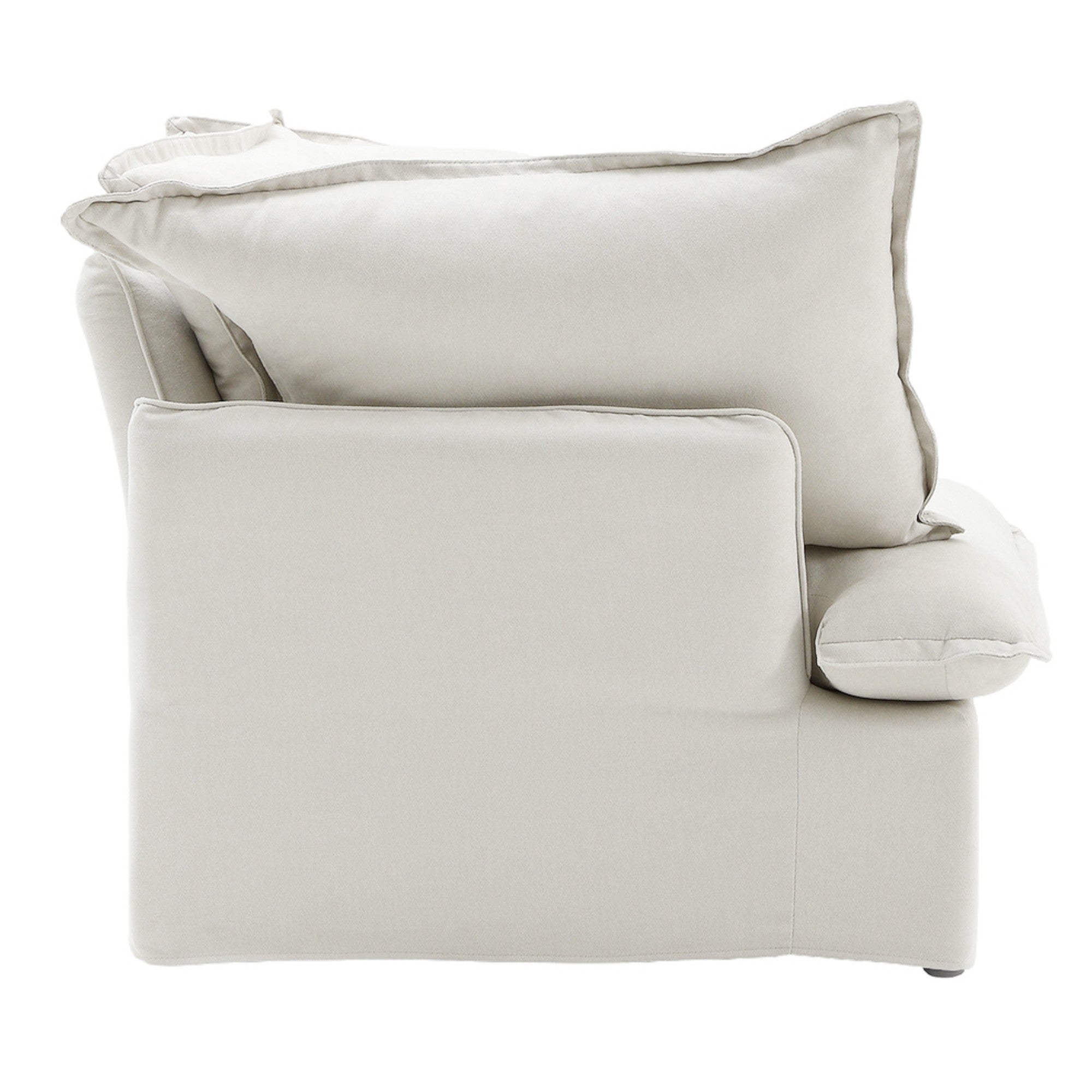 Modular Luxe Left Facing Armrest Piece in White