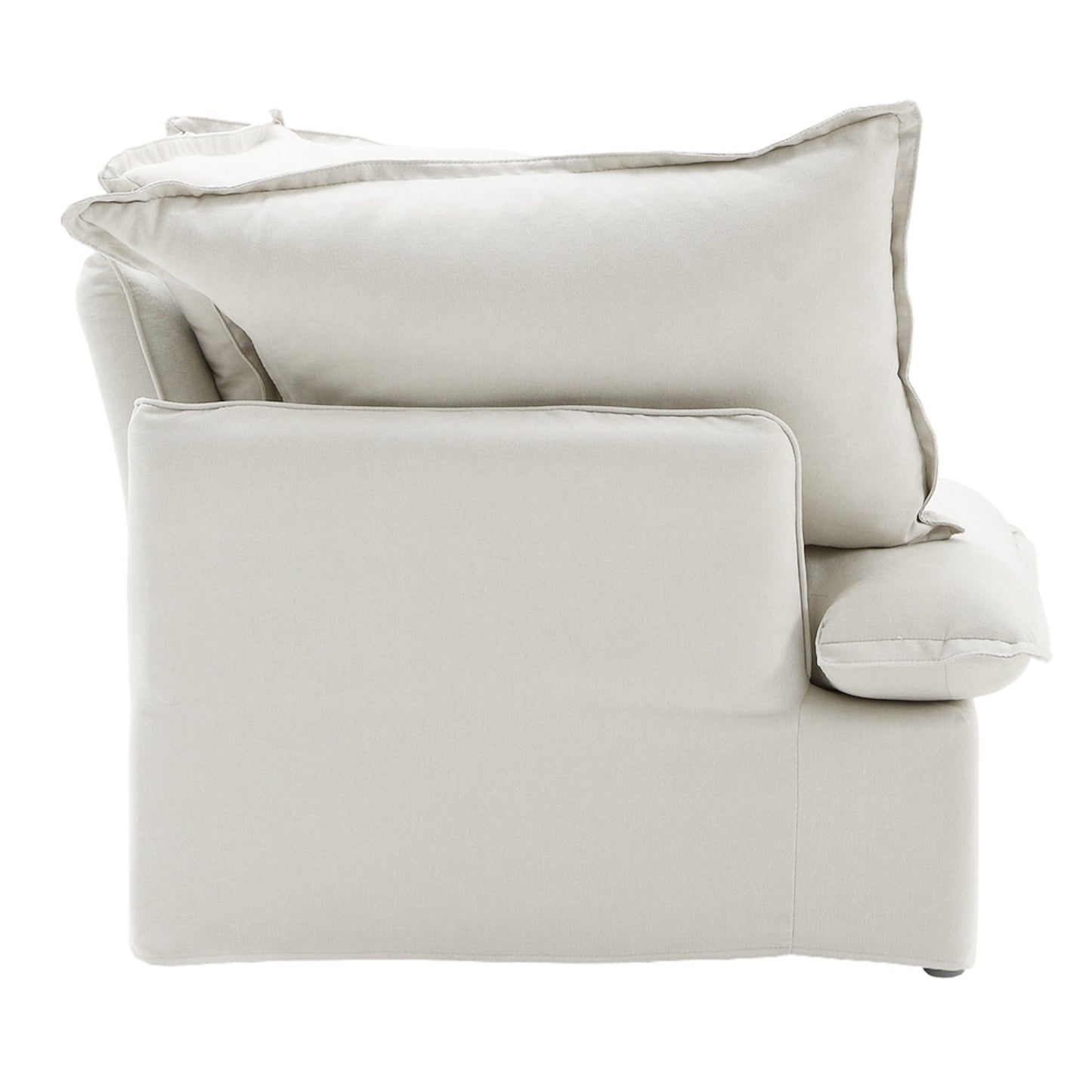 Modular Luxe Left Facing Armrest Piece in White
