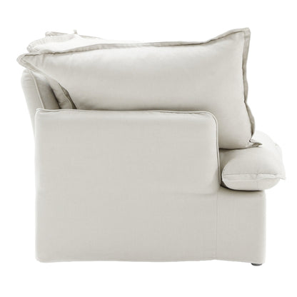 Modular Luxe Left Facing Armrest Piece in White