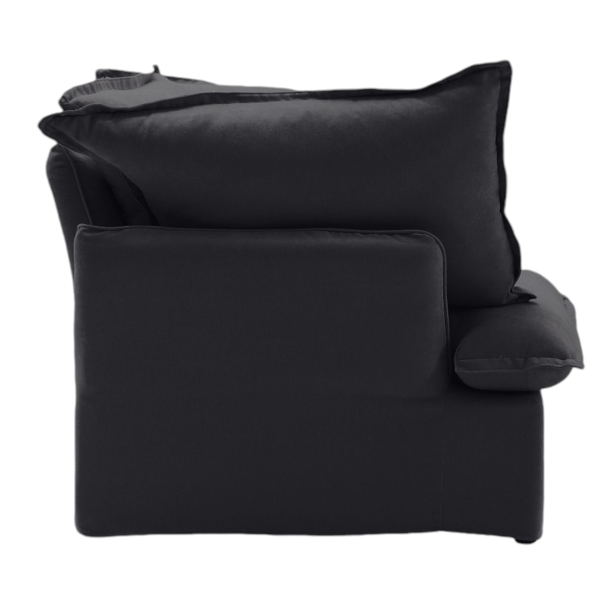Modular Luxe Left Facing Armrest Piece in Black