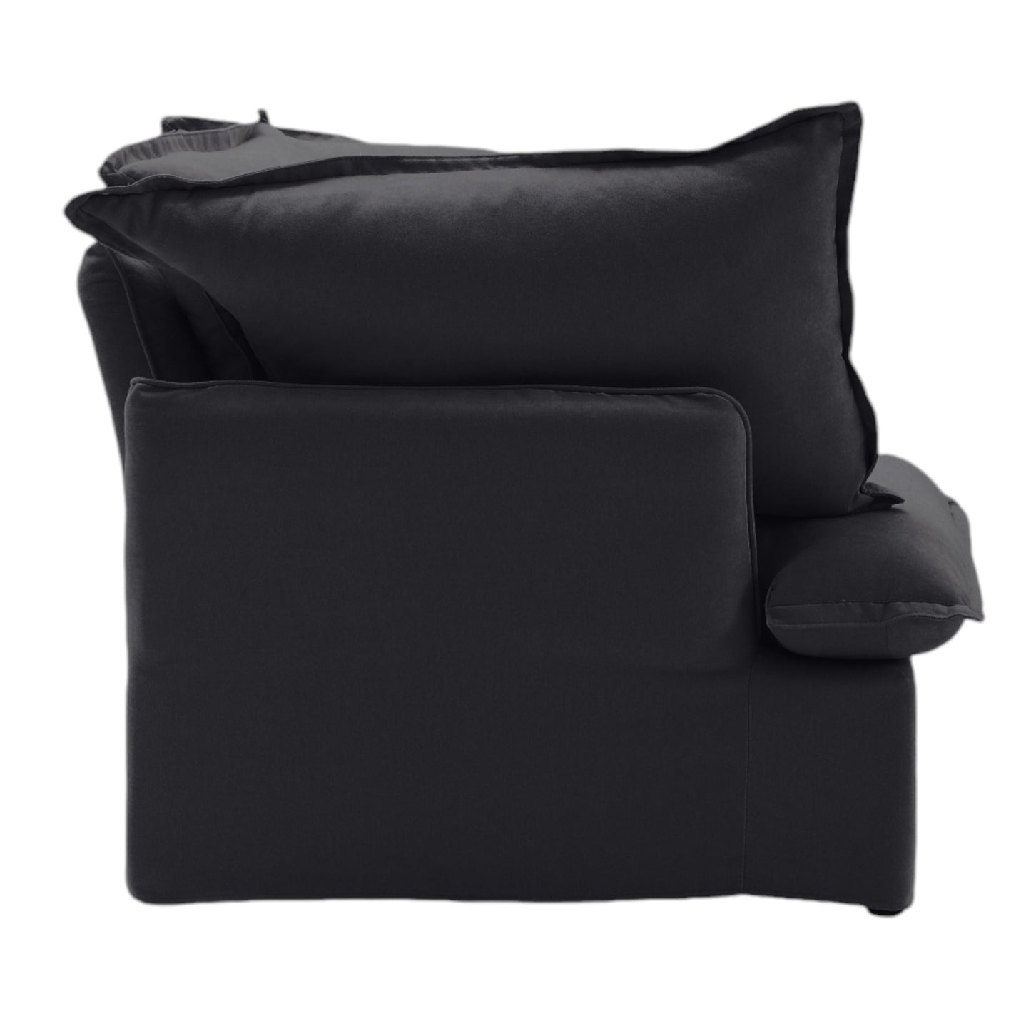 Modular Luxe Left Facing Armrest Piece in Black