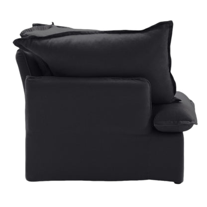 Modular Luxe Left Facing Armrest Piece in Black
