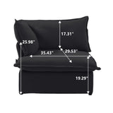 Modular Luxe Left Facing Armrest Piece in Black