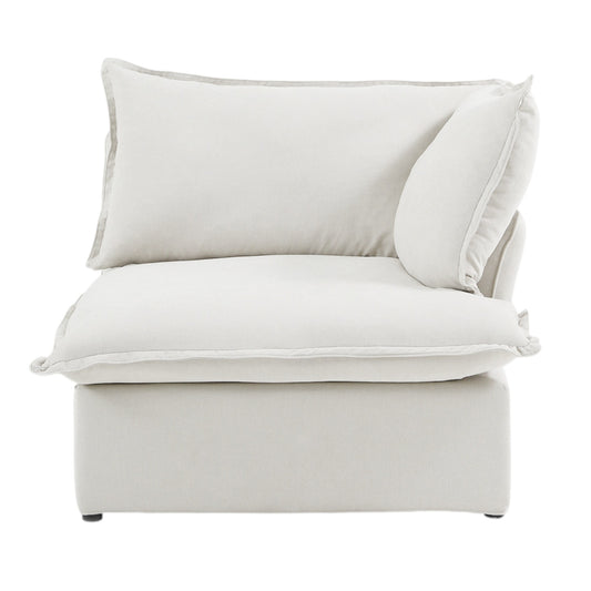 Modular Luxe Right Facing Armrest Piece in White