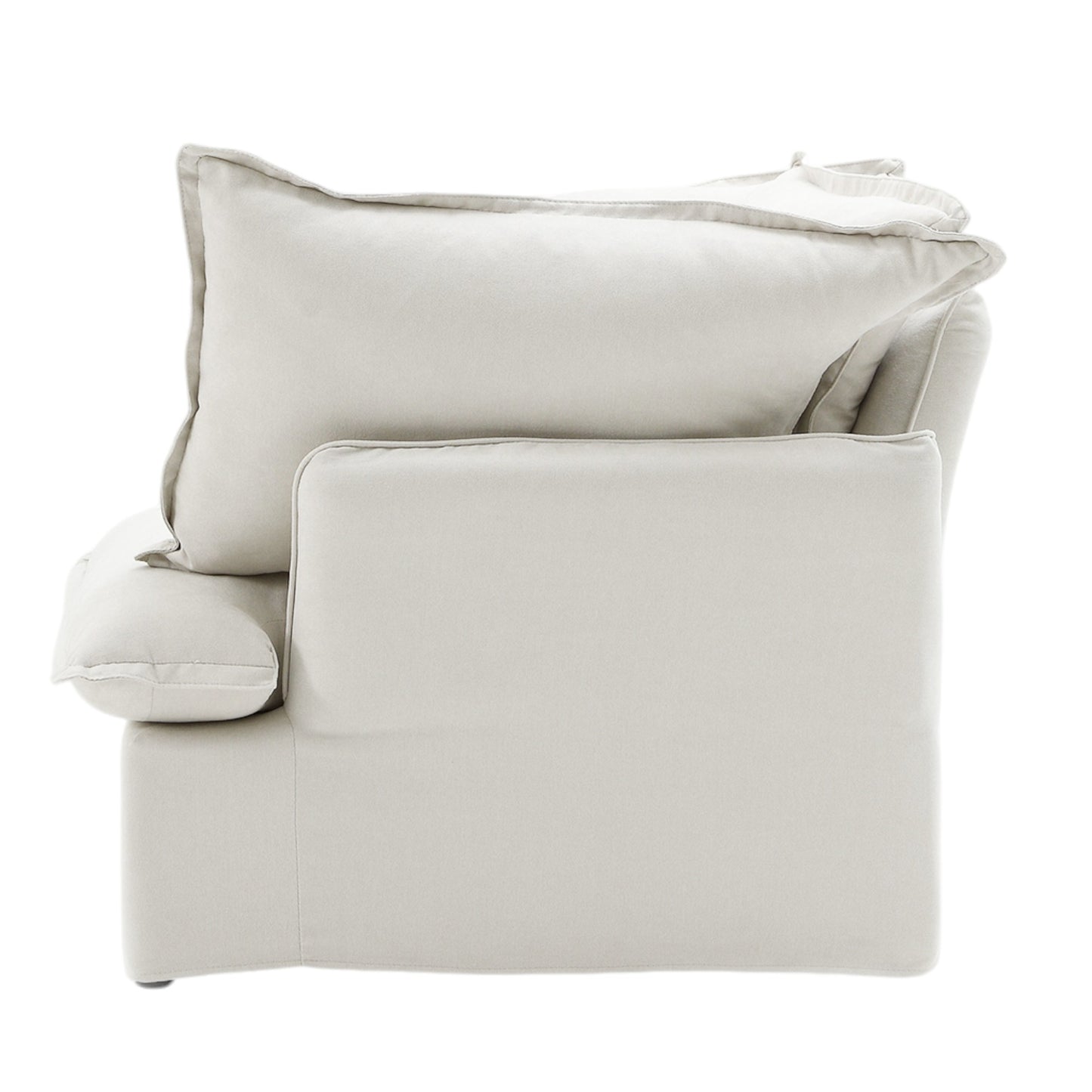 Modular Luxe Right Facing Armrest Piece in White