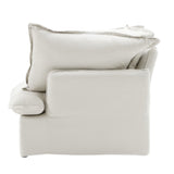 Modular Luxe Right Facing Armrest Piece in White