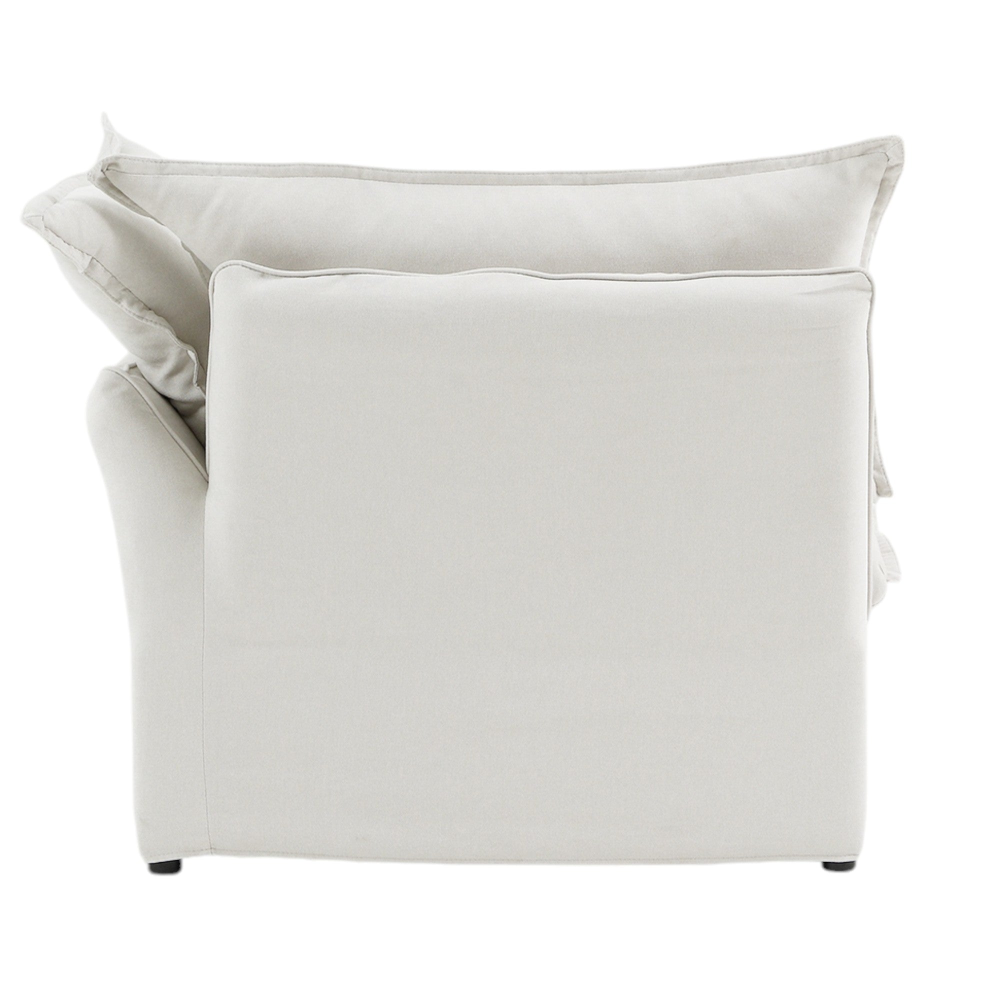 Modular Luxe Right Facing Armrest Piece in White