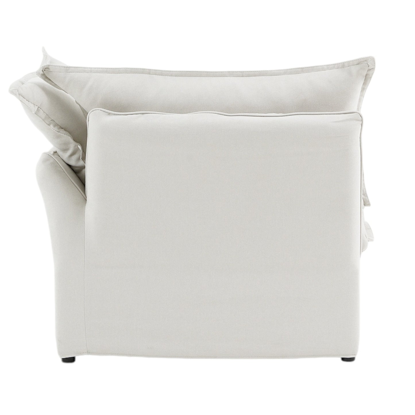 Modular Luxe Right Facing Armrest Piece in White