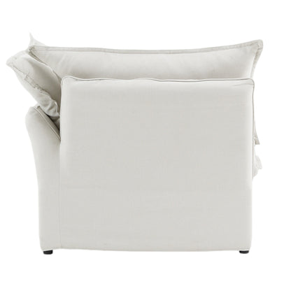 Modular Luxe Right Facing Armrest Piece in White