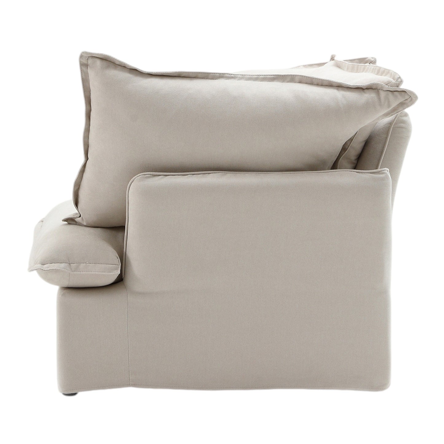 Modular Luxe Right Facing Armrest Piece in Beige