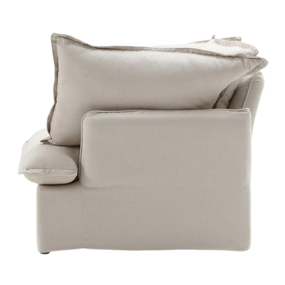 Modular Luxe Right Facing Armrest Piece in Beige