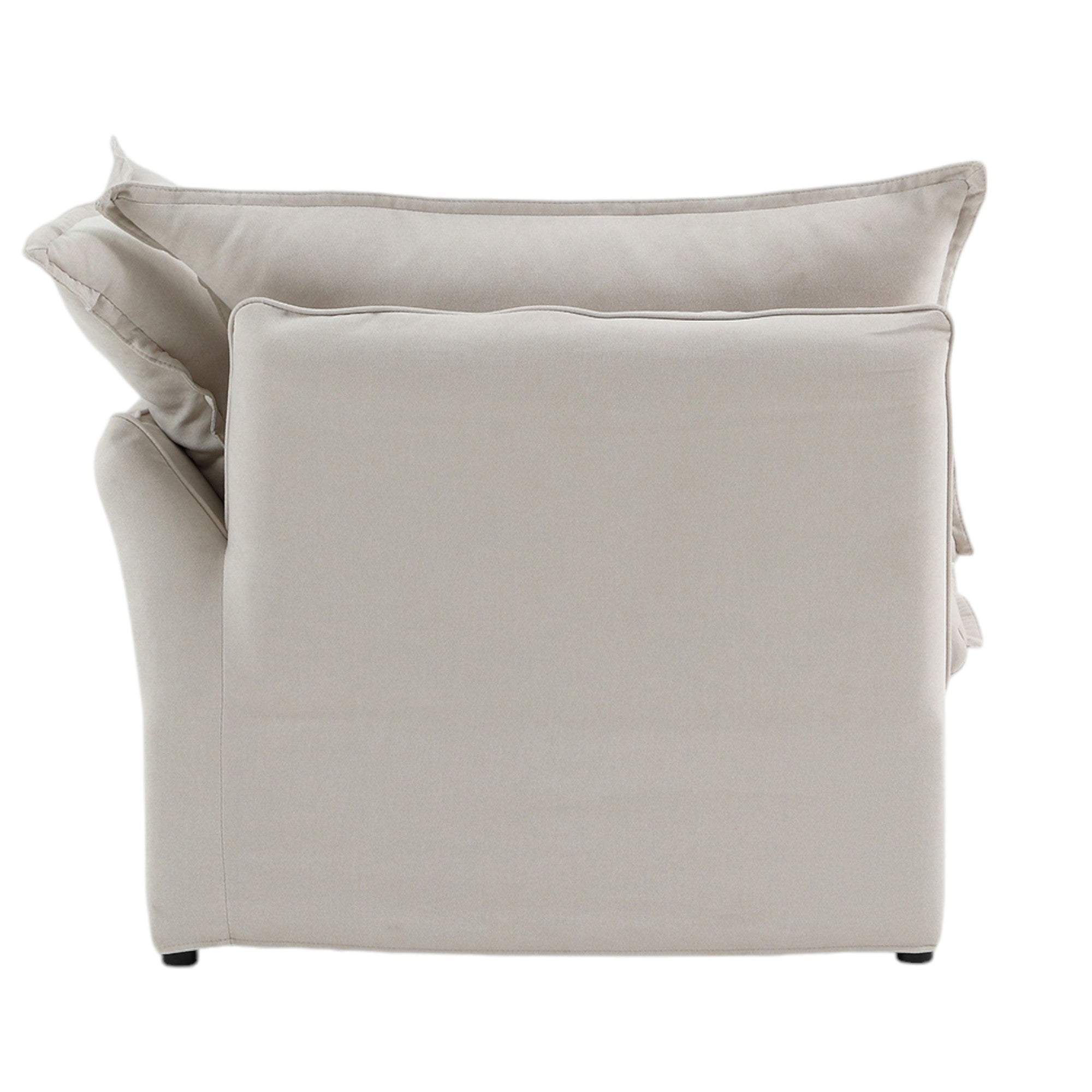 Modular Luxe Right Facing Armrest Piece in Beige
