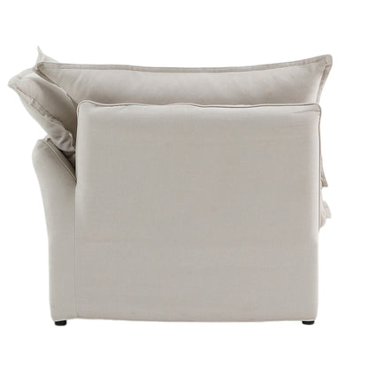 Modular Luxe Right Facing Armrest Piece in Beige