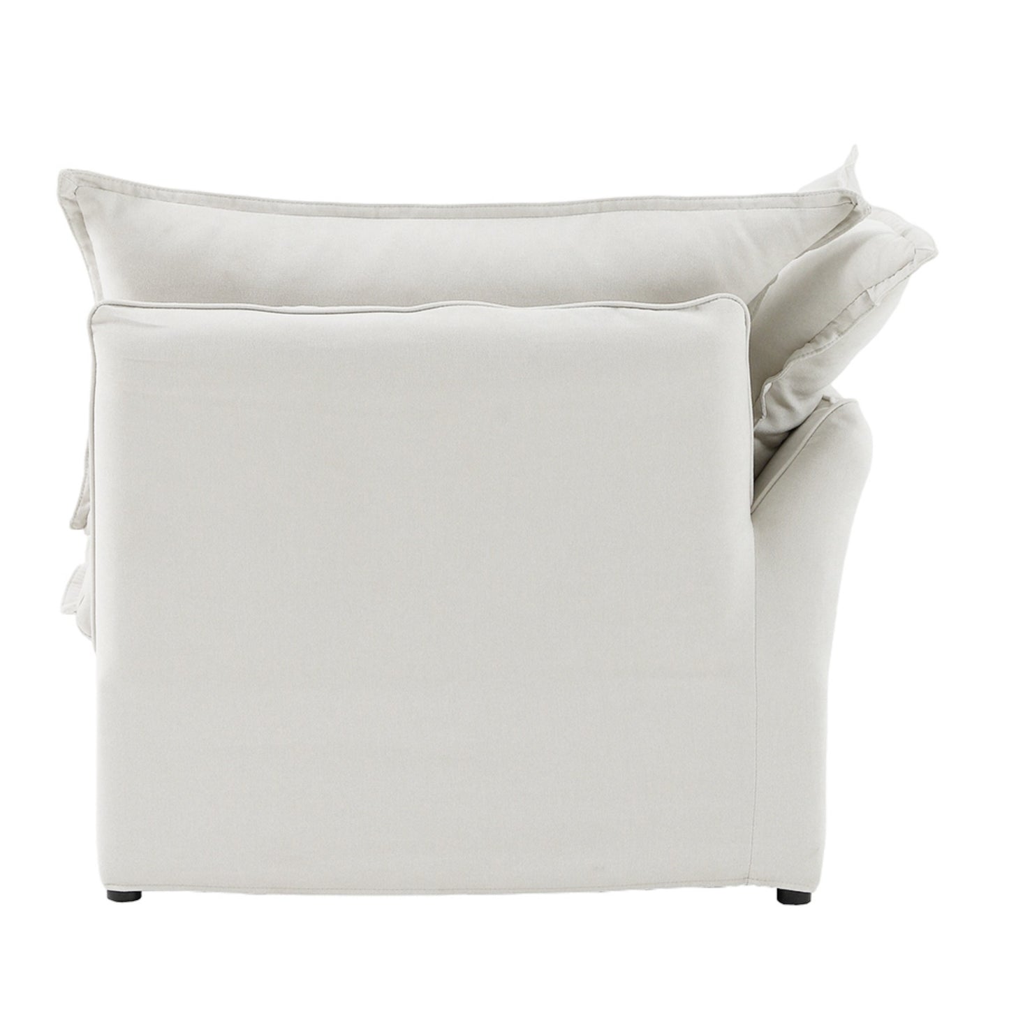 Modular Luxe Left Facing Armrest Piece in White