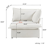 Modular Luxe Right Facing Armrest Piece in White