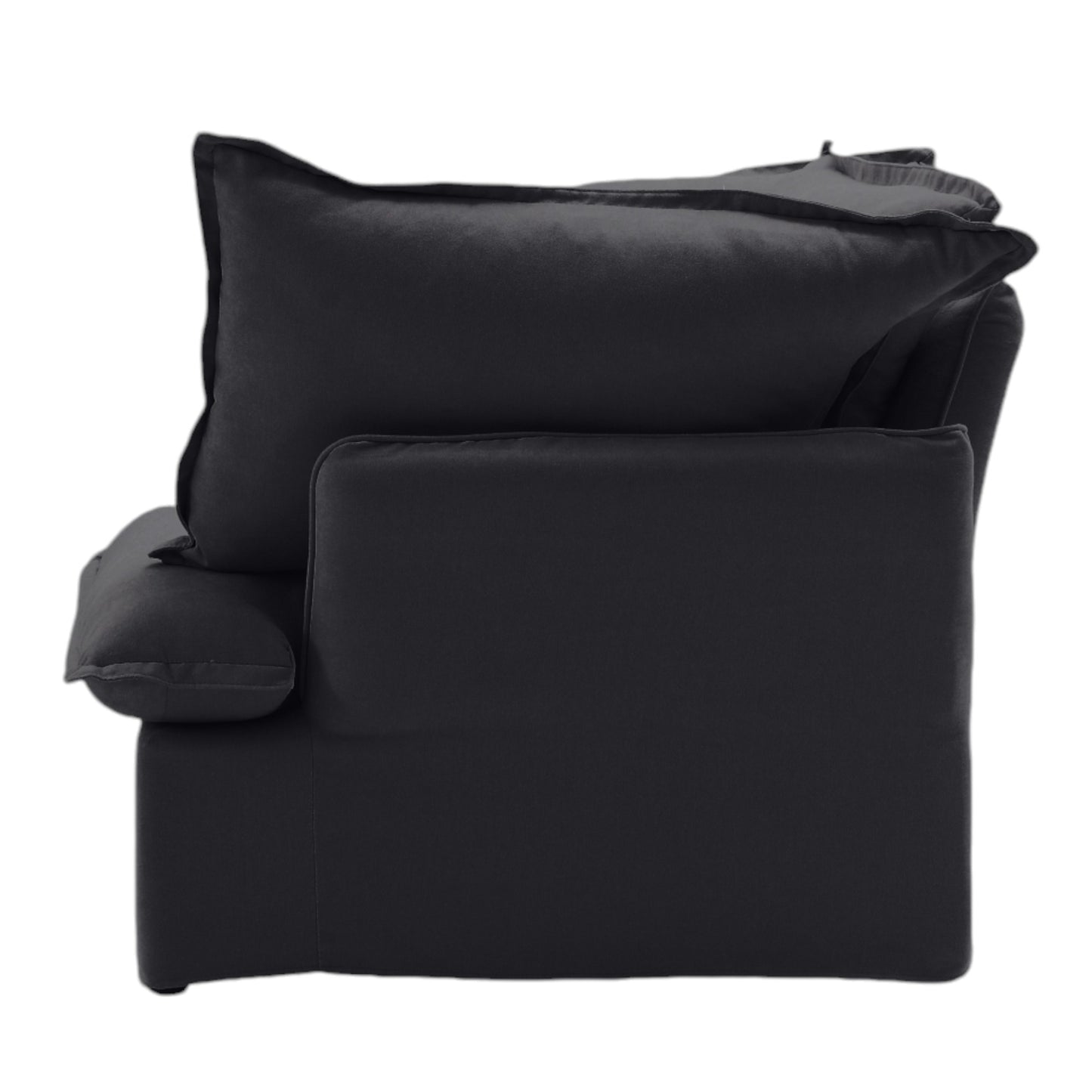 Modular Luxe Right Facing Armrest Piece in Black