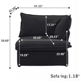 Modular Luxe Right Facing Armrest Piece in Black