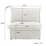 Modular Luxe Armless/Median Piece in White