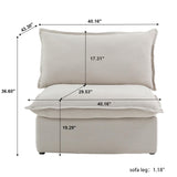 Modular Luxe Armless/Median Piece in Beige
