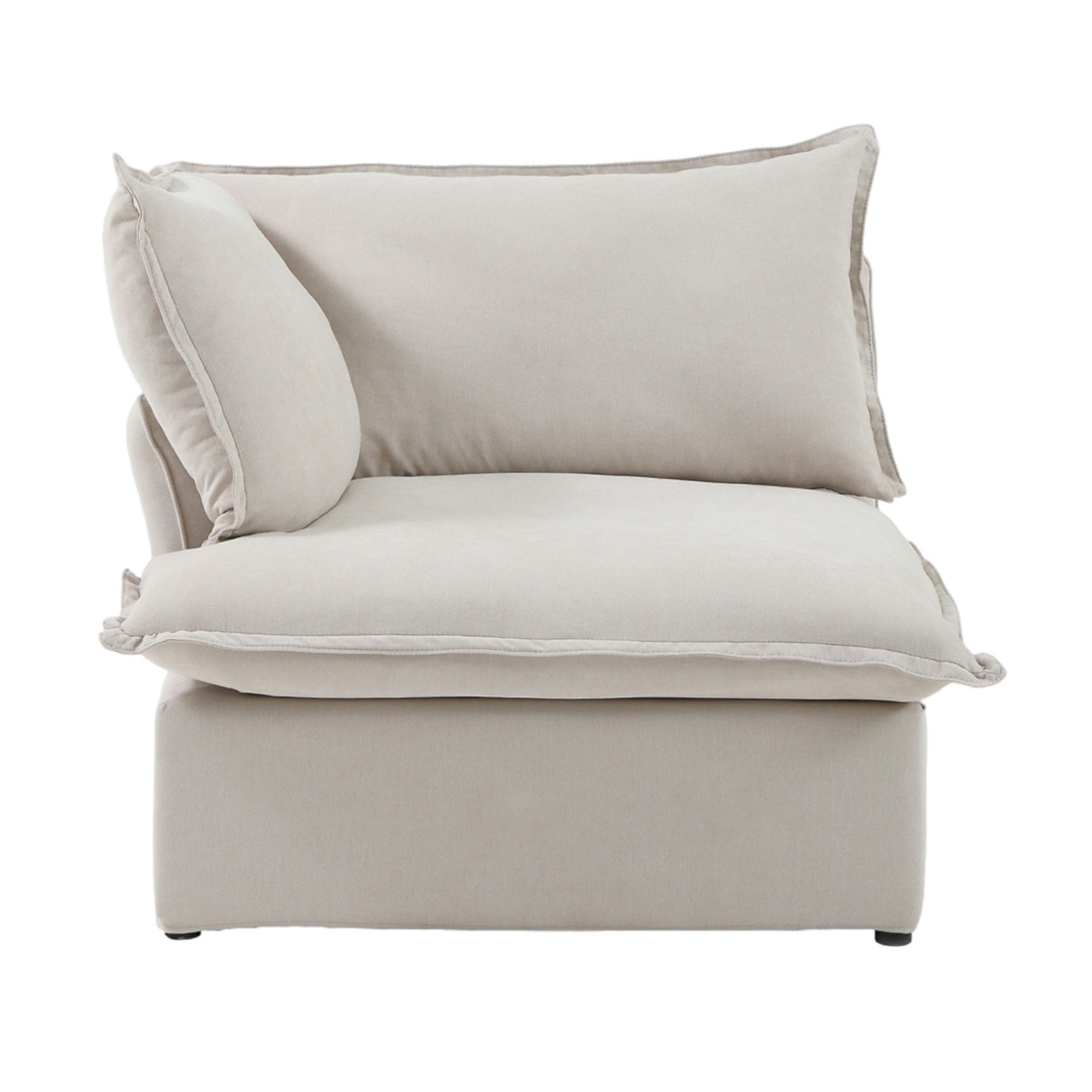 Modular Luxe Left Facing Armrest Piece in Beige