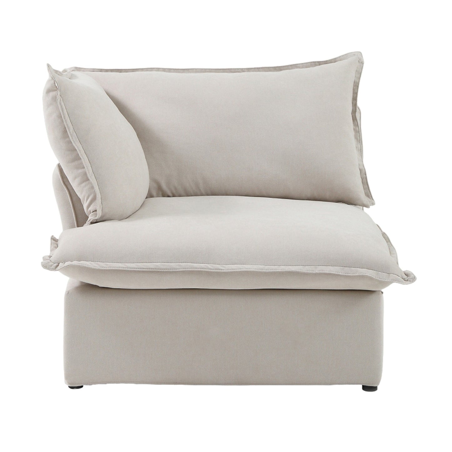 Modular Luxe Left Facing Armrest Piece in Beige