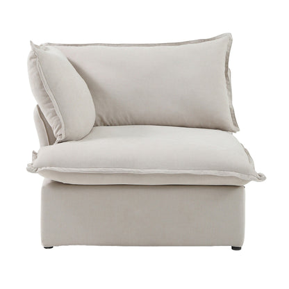 Modular Luxe Left Facing Armrest Piece in Beige