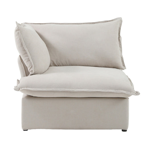 Modular Luxe Left Facing Armrest Piece in Beige