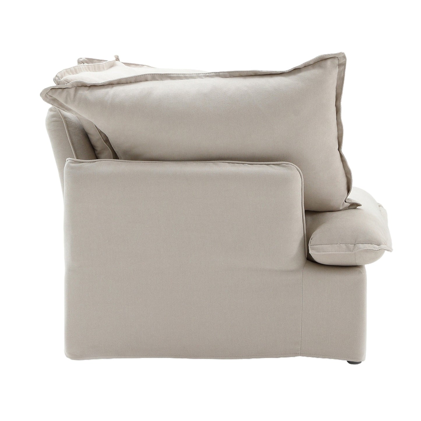 Modular Luxe Left Facing Armrest Piece in Beige