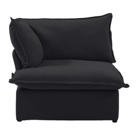 Modular Luxe Left Facing Armrest Piece in Black